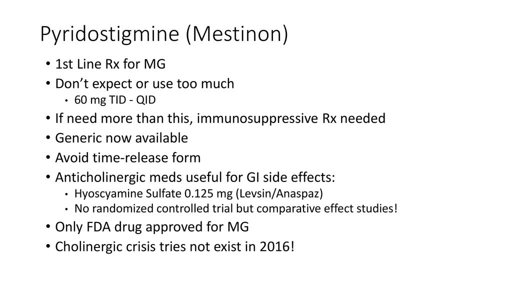 Pyridostigmine for mg richard j barohn md ppt download