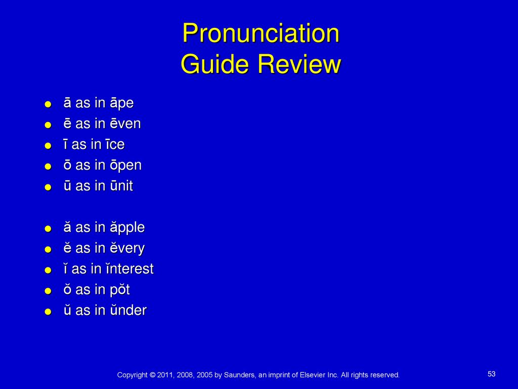 Pronunciation Guide Review