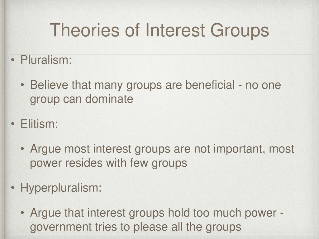 Theories of Interest Groups