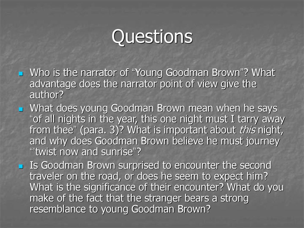 who is the narrator of young goodman brown