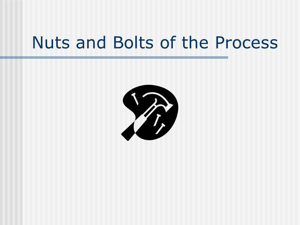 Nuts and Bolts of the Process
