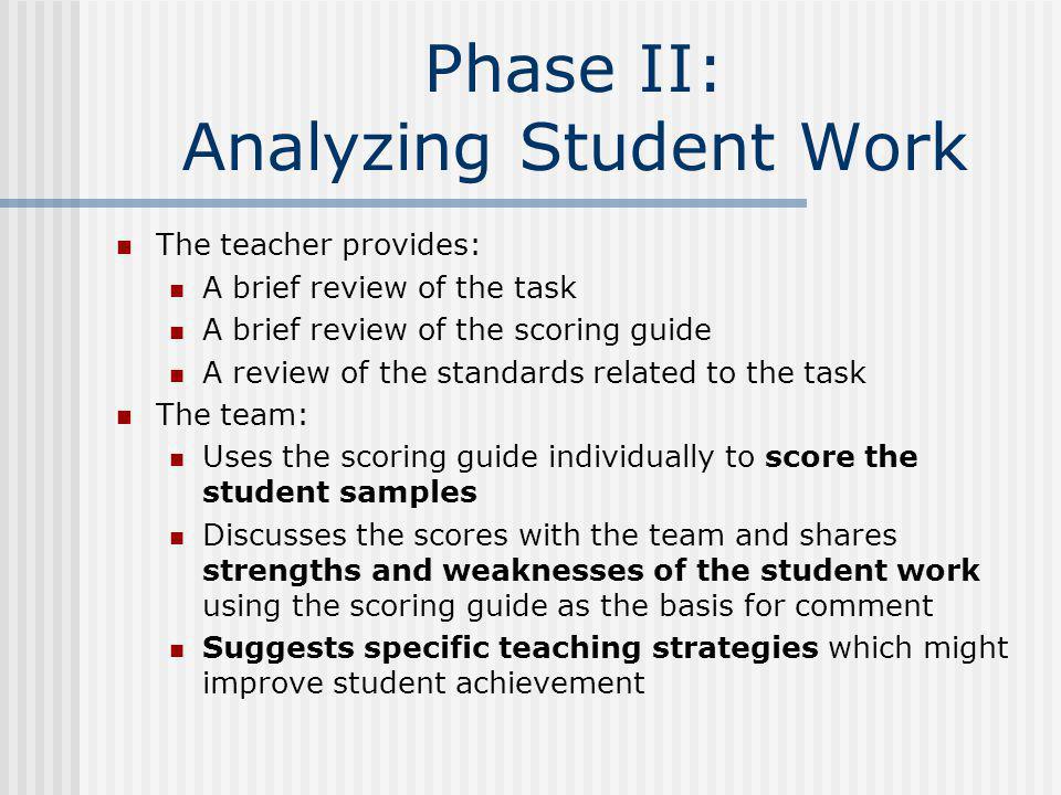 Phase II: Analyzing Student Work