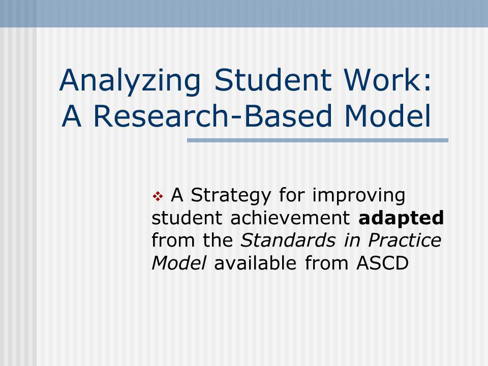 Analyzing Student Work: A Research-Based Model