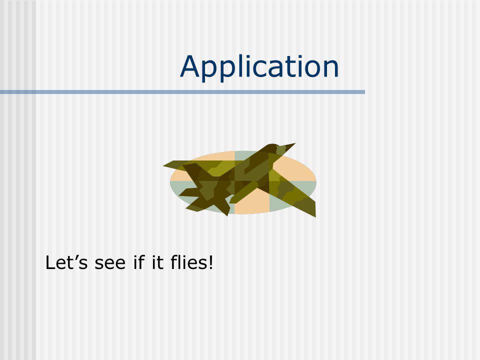 Application Let’s see if it flies!
