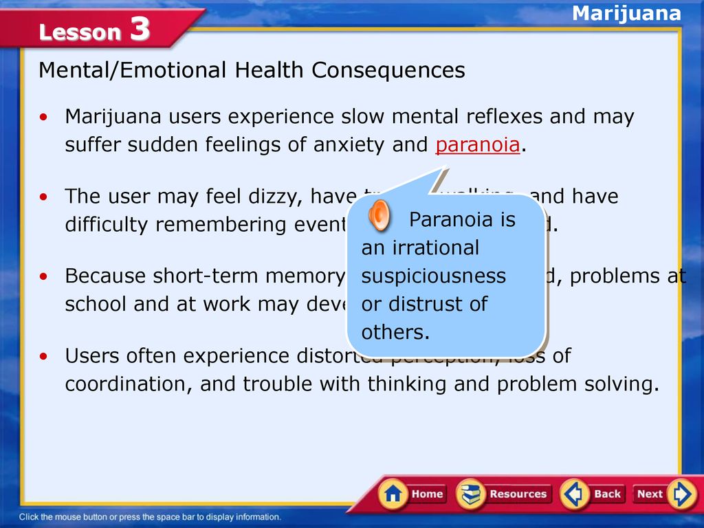 Mental/Emotional Health Consequences