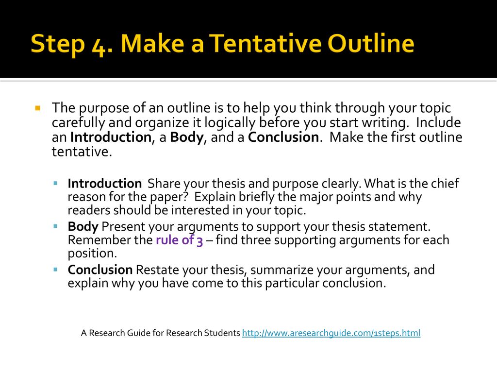 Step 4. Make a Tentative Outline
