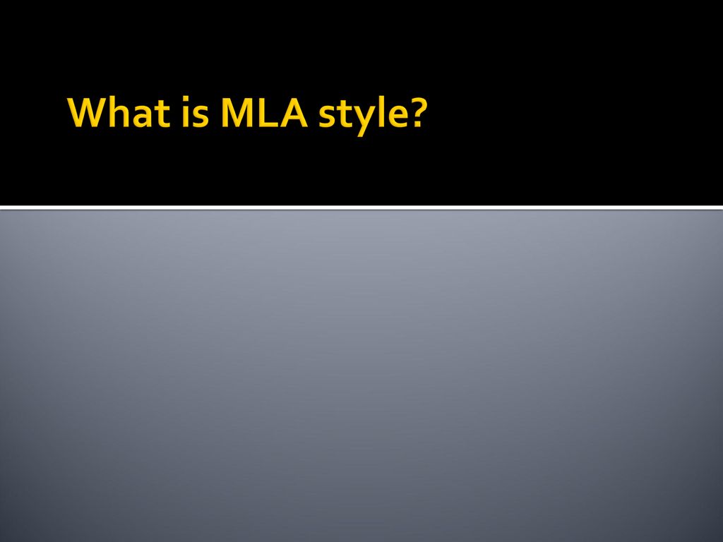 What is MLA style