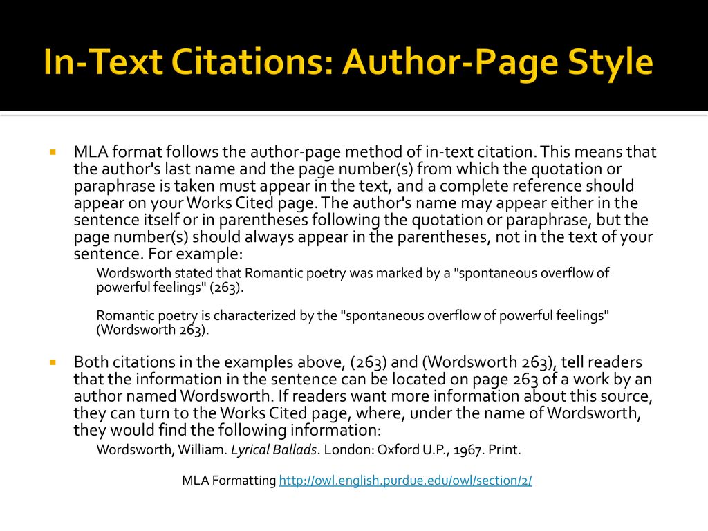 In-Text Citations: Author-Page Style