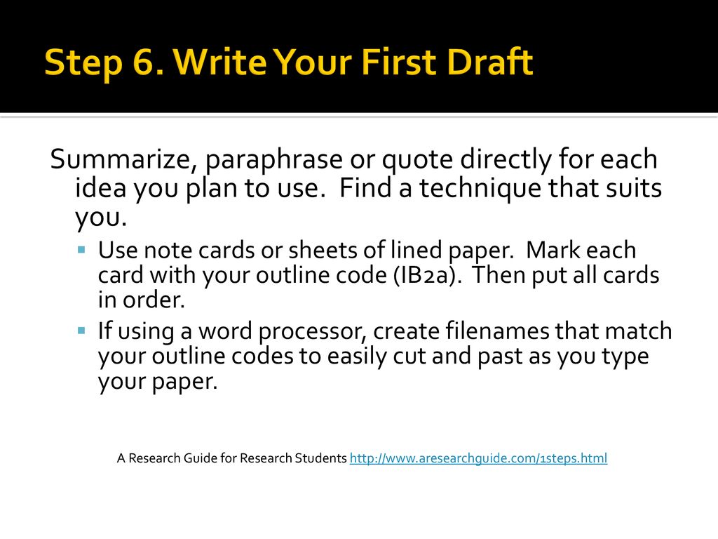 Step 6. Write Your First Draft