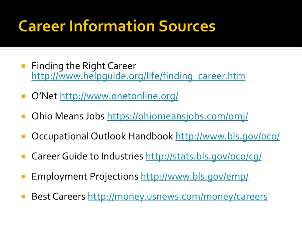 Career Information Sources