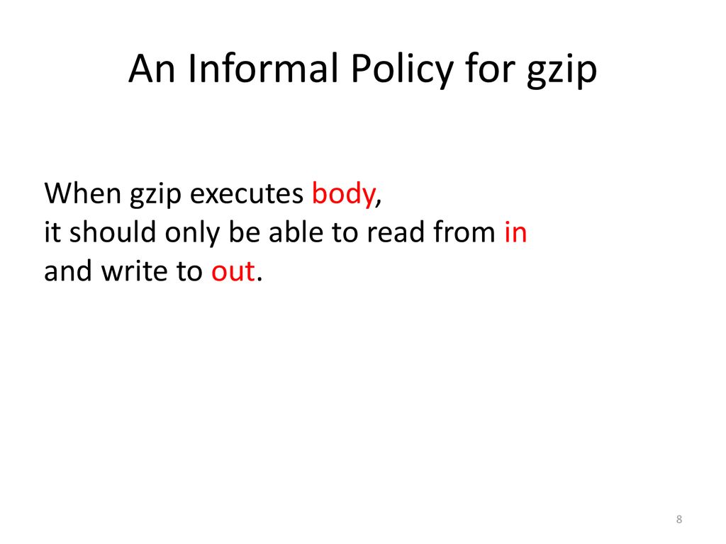 An Informal Policy for gzip