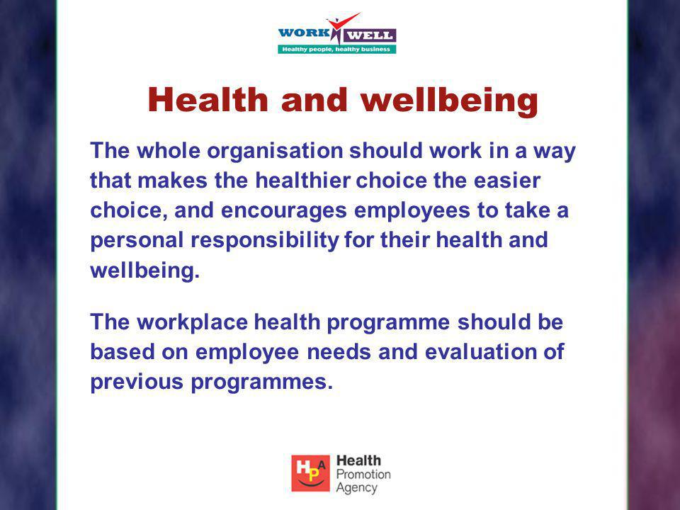 Health and wellbeing