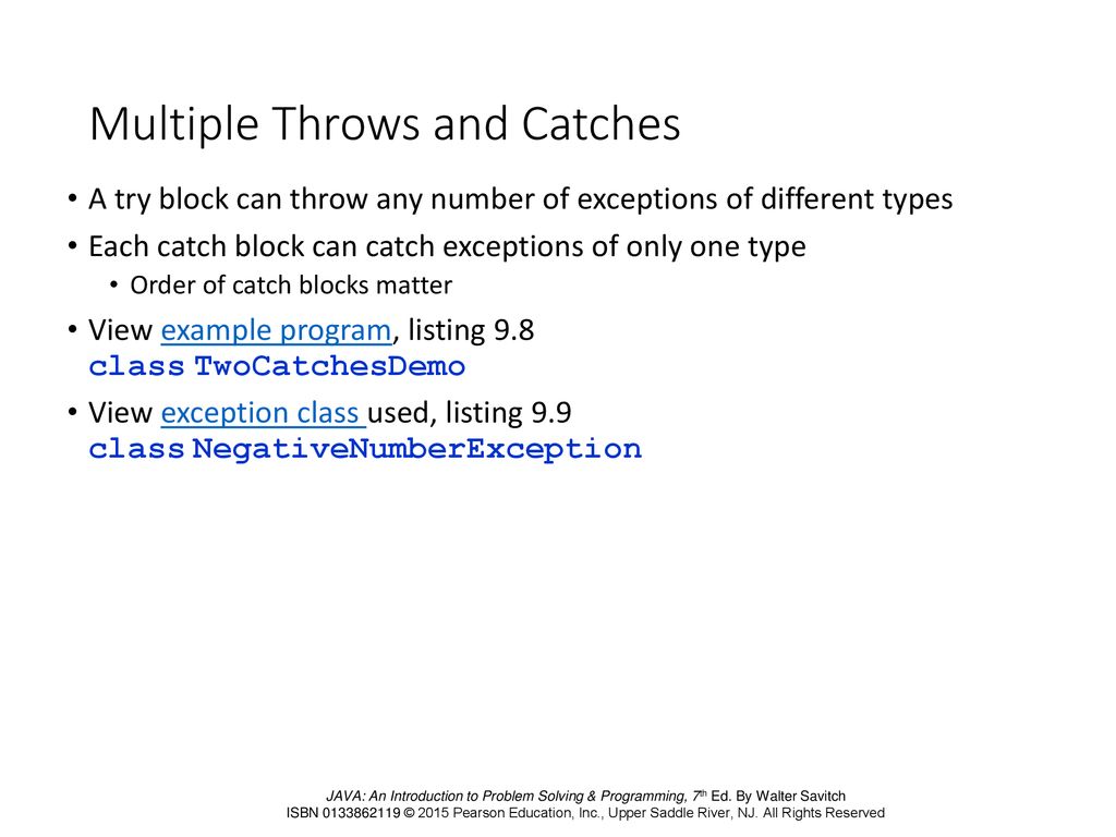 Exception Handling Chapter Ppt Download