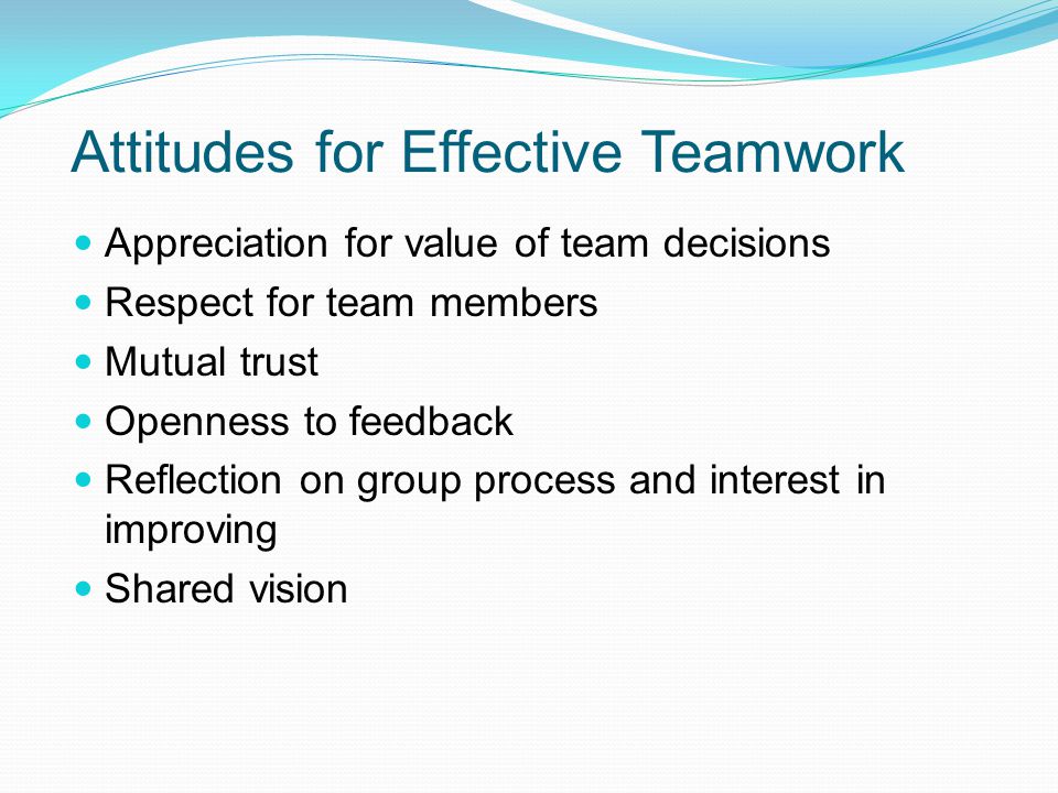 Attitudes for Effective Teamwork
