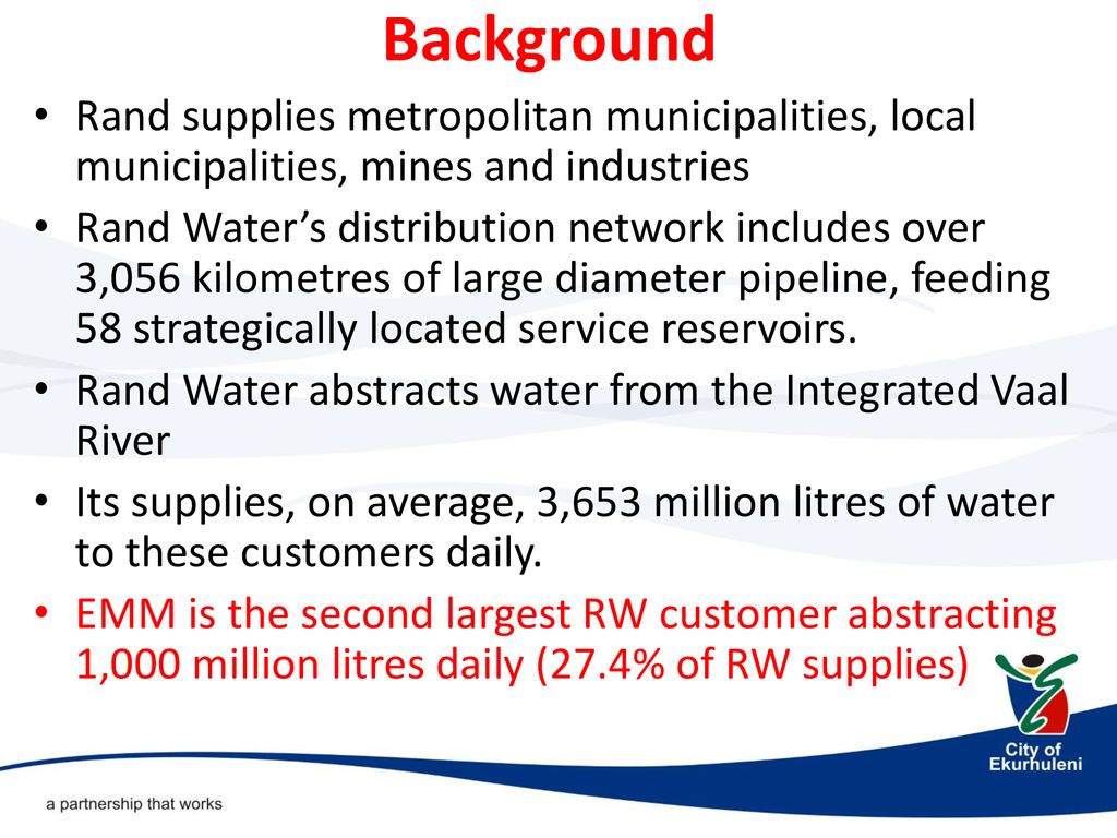 Ekurhuleni Water Restrictions Presentation To Business Ppt Download