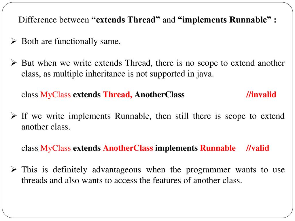 Difference between extends Thread vs Runnable in Java? – Scalable