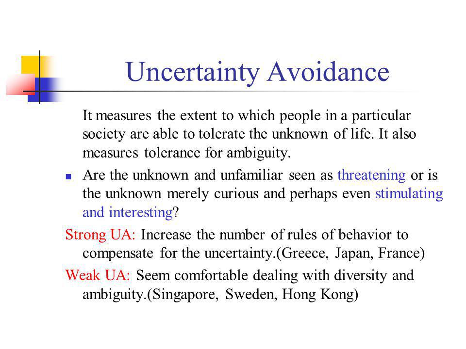 weak uncertainty avoidance