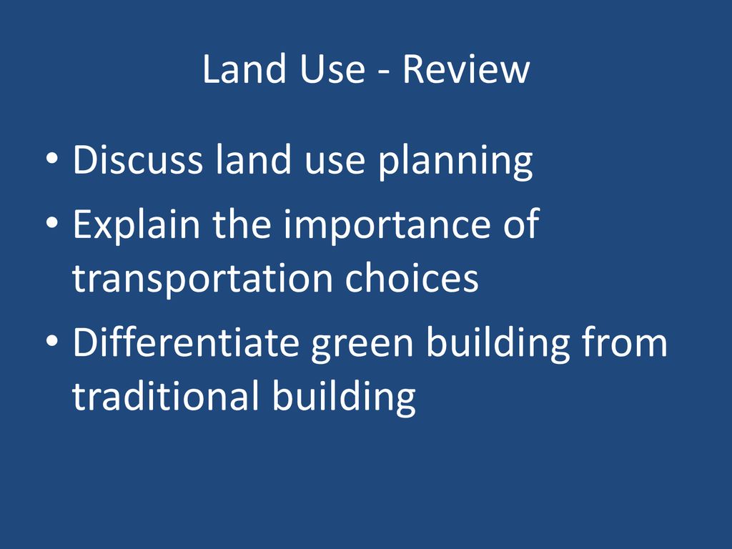 importance of land use