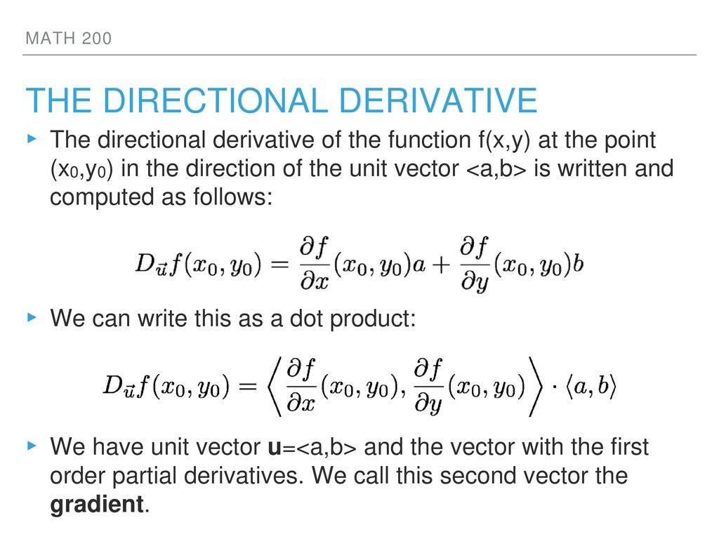 The directional derivative