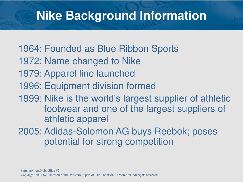 Summary Analysis Nike, Inc ppt download