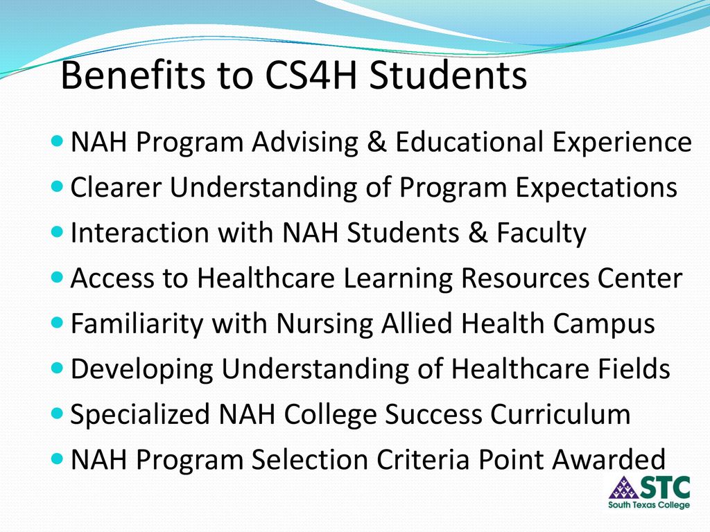 Benefits to CS4H Students