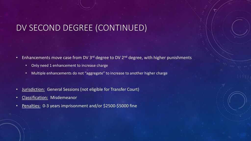 DV Second Degree (continued)