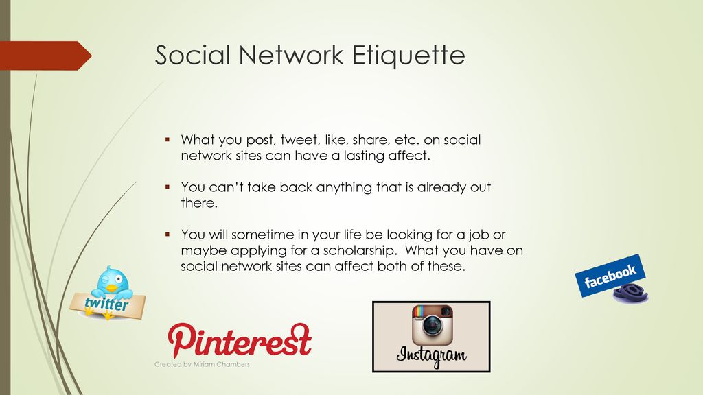 Social Network Etiquette