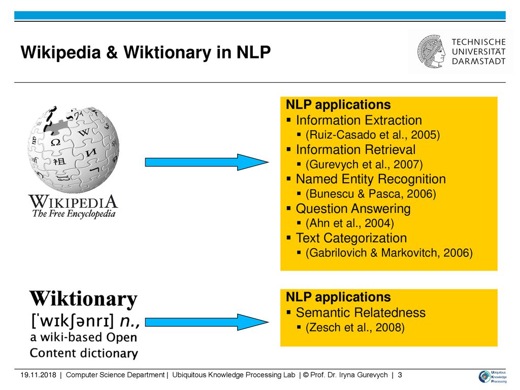 Extracting Lexical Semantic Knowledge from Wikipedia and Wiktionary - ppt  download