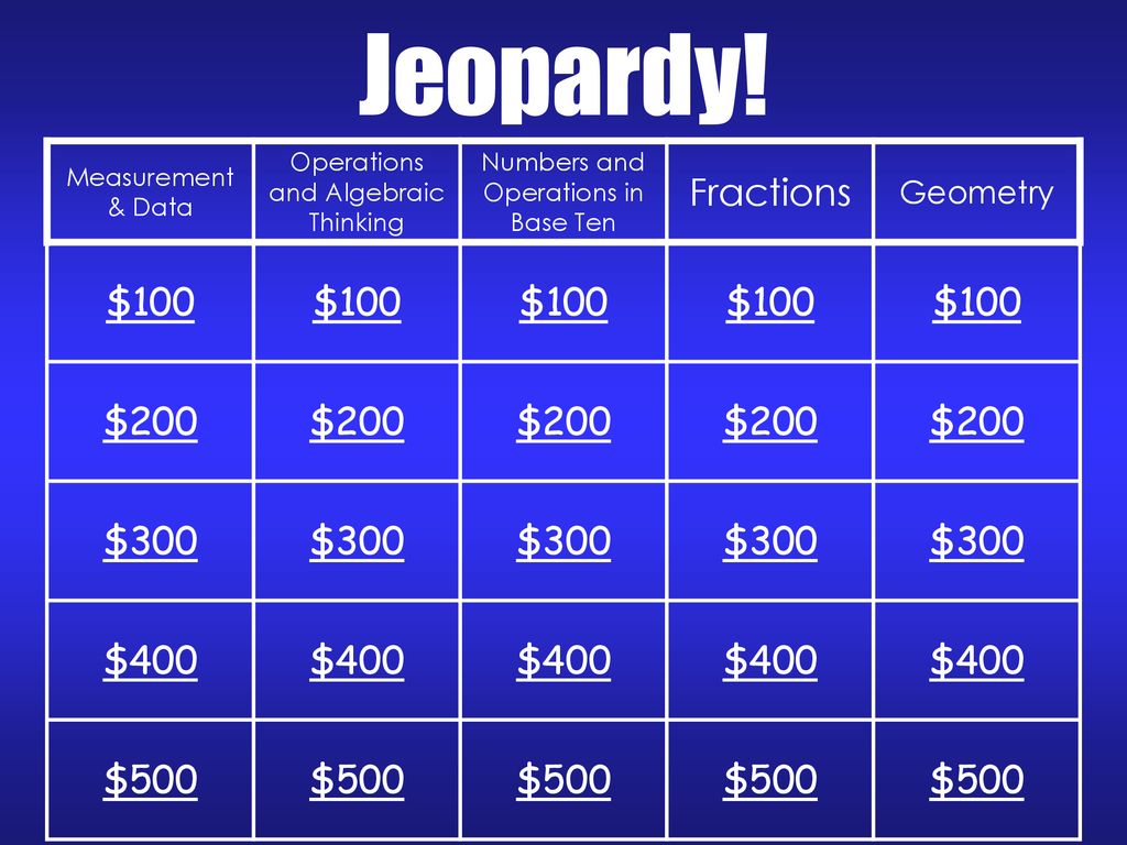 Jeopardy 3rd Grade Math Review Ppt Download