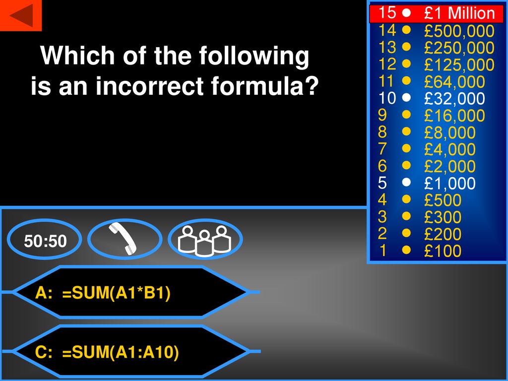 Which of the following is an incorrect formula