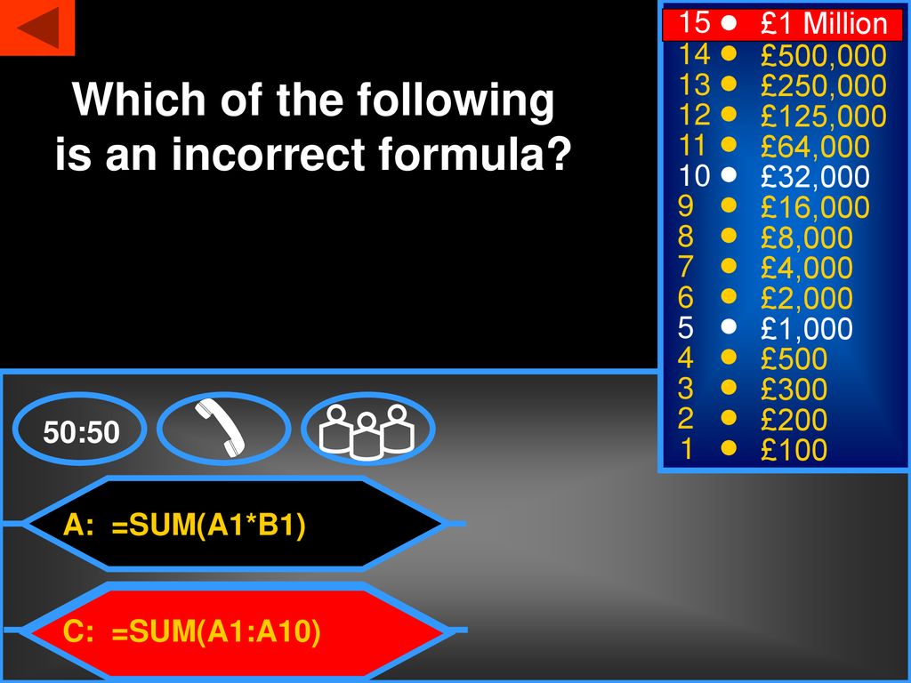 Which of the following is an incorrect formula