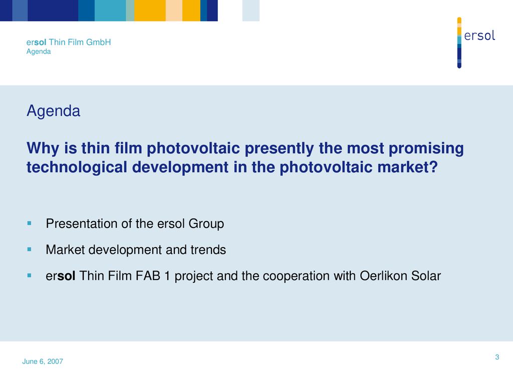 Oerlikon Solar Day ersol Thin Film GmbH - ppt download