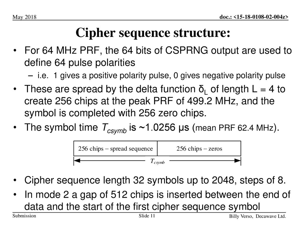 Cipher sequence structure: