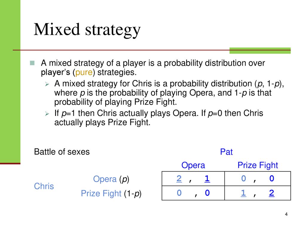 LECTURE 2 MIXED STRATEGY GAME - ppt download