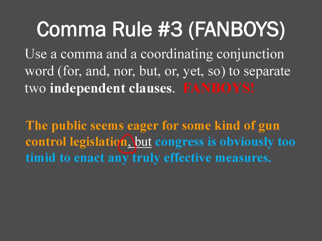 FANBOYS conjunctions and their commas - Worktalk