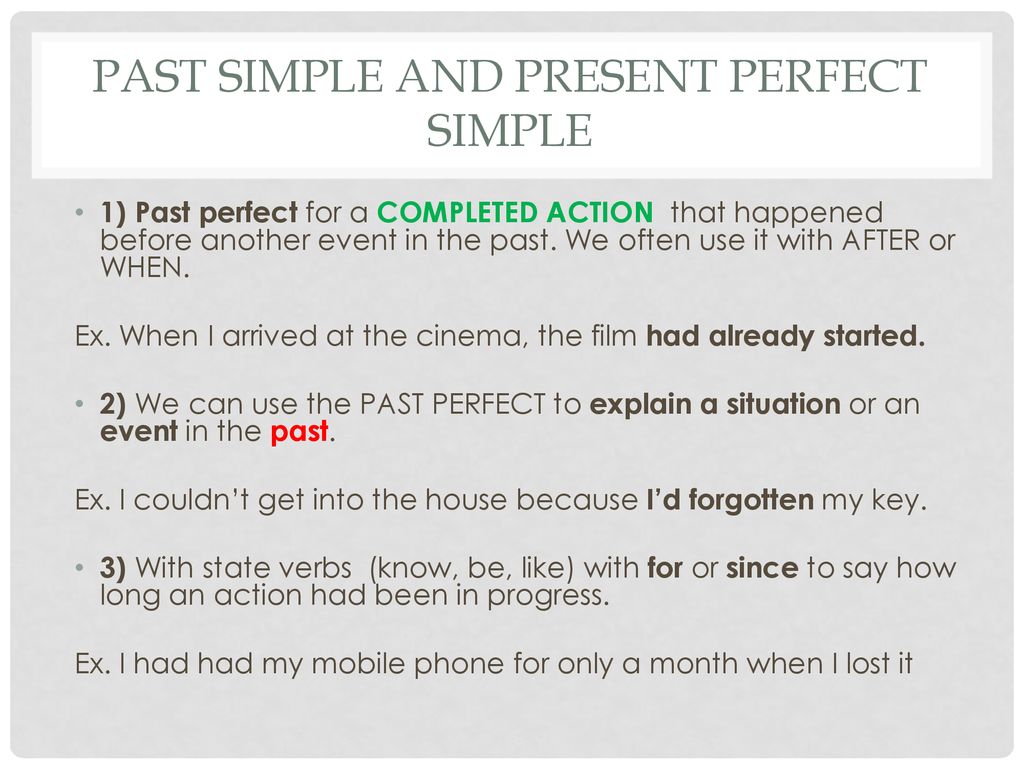PAST AND PERFECT TENSES - ppt download