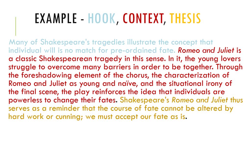 hook context thesis example