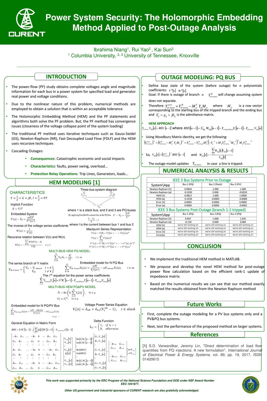 Outage modeling pq bus numerical analysis results ppt download