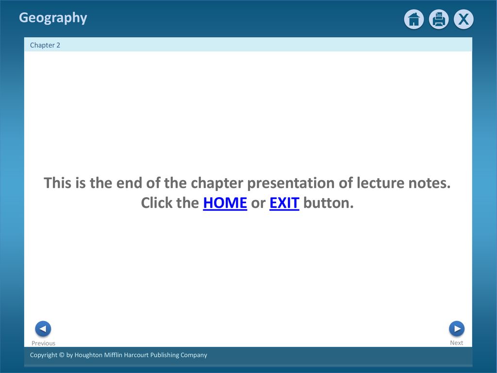 This is the end of the chapter presentation of lecture notes.
