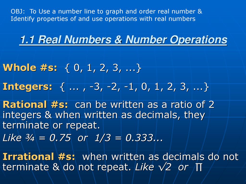 1 1 real numbers number operations ppt download