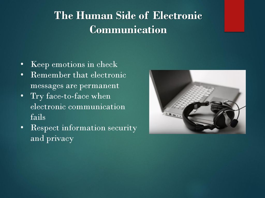 The Human Side of Electronic Communication