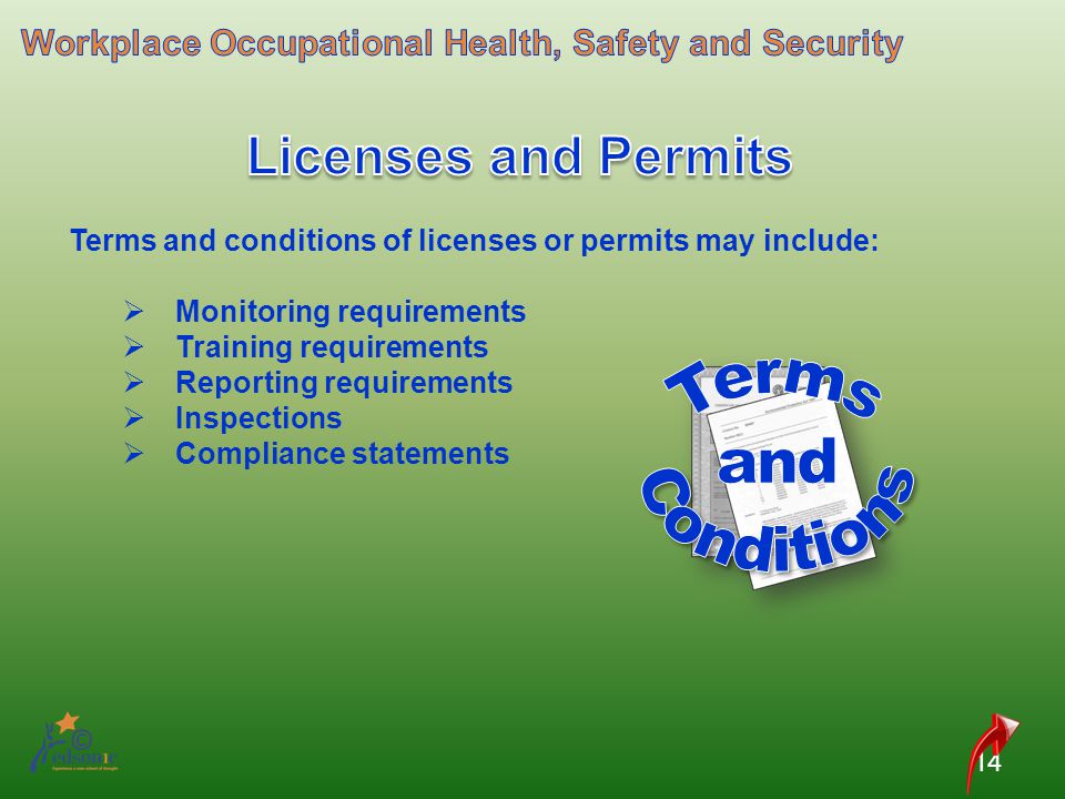 Licenses and Permits Terms and Conditions