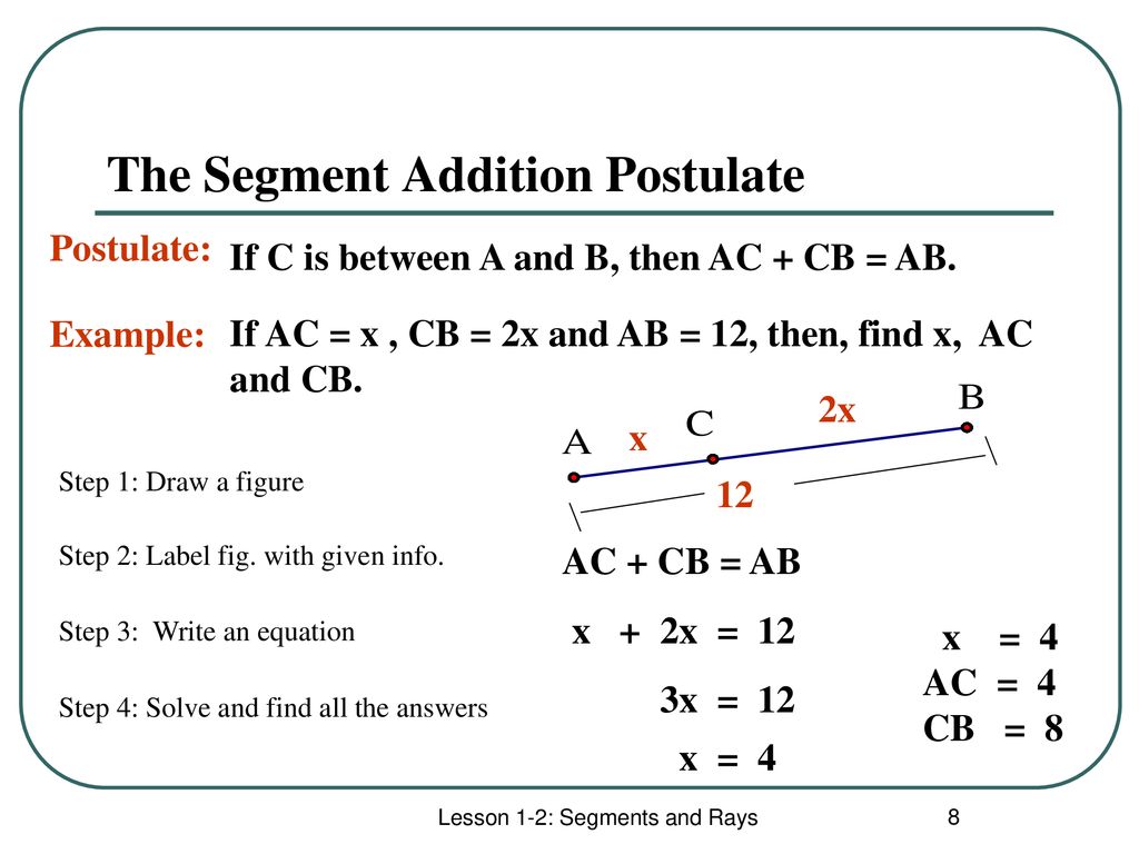 Lesson 1-2: Segments and Rays - ppt download