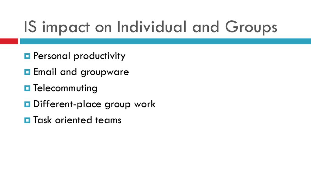 IS impact on Individual and Groups