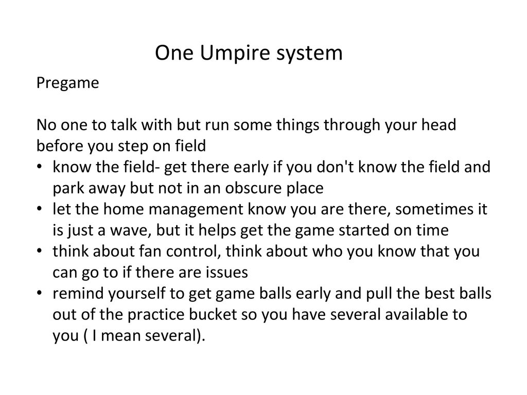 One Umpire System Pregame Meeting At The Plate - Ppt Download