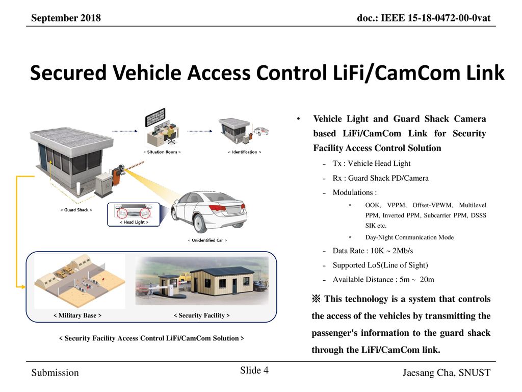 Secured Vehicle Access Control LiFi/CamCom Link
