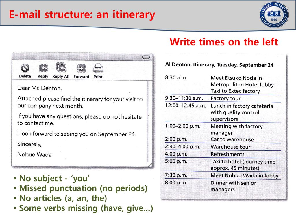 structure: an itinerary