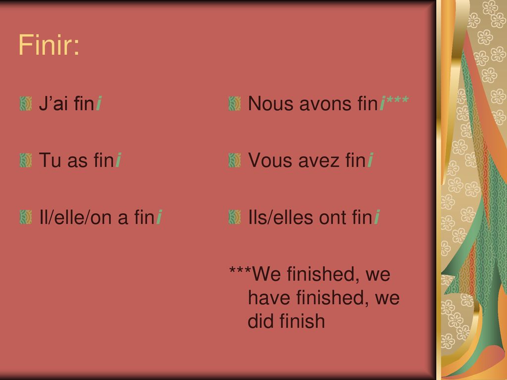 Le passé composé Describing past actions ppt download