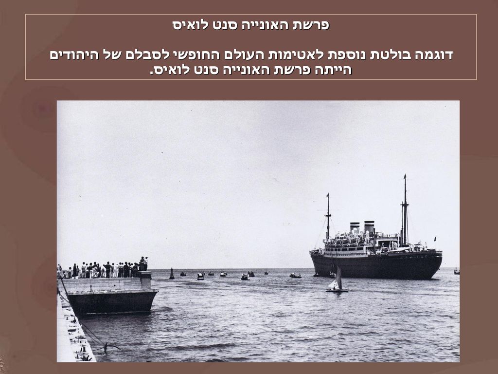 פרשת האונייה סנט לואיס דוגמה בולטת נוספת לאטימות העולם החופשי לסבלם של היהודים הייתה פרשת האונייה סנט לואיס.