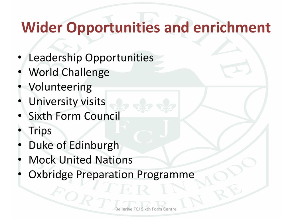 Wider Opportunities and enrichment